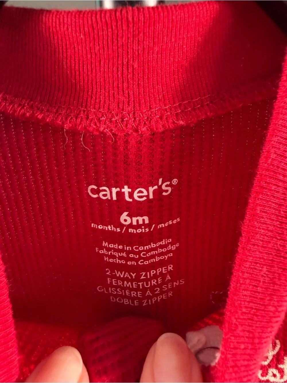 Carter’s 6M My First Christmas Red Thermal Footed Sleeper